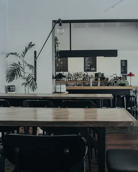 Café with counter and tables
